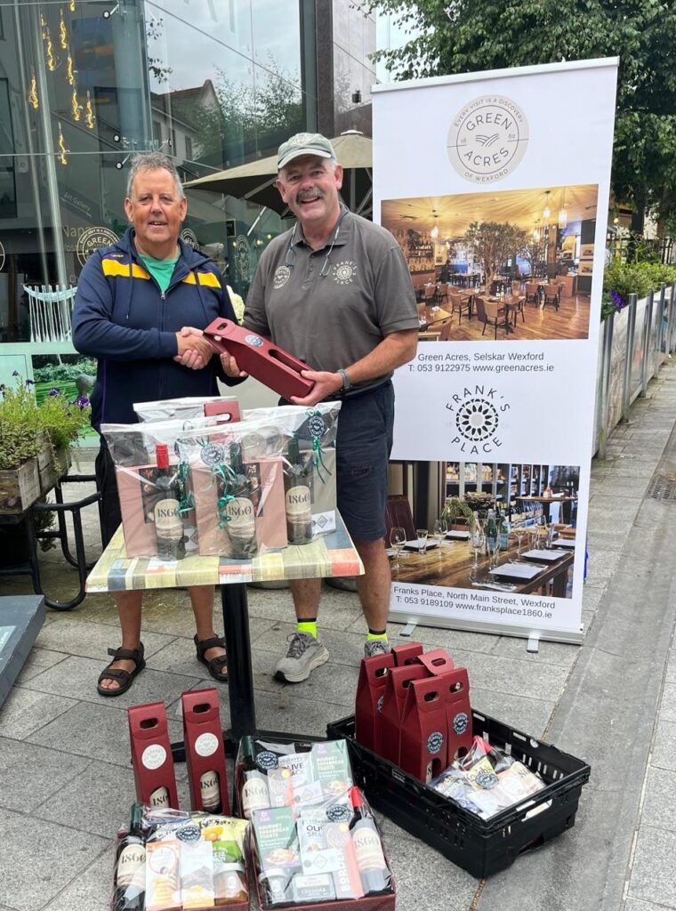 James from Green Acres handed over the sponsored prizes for the event
